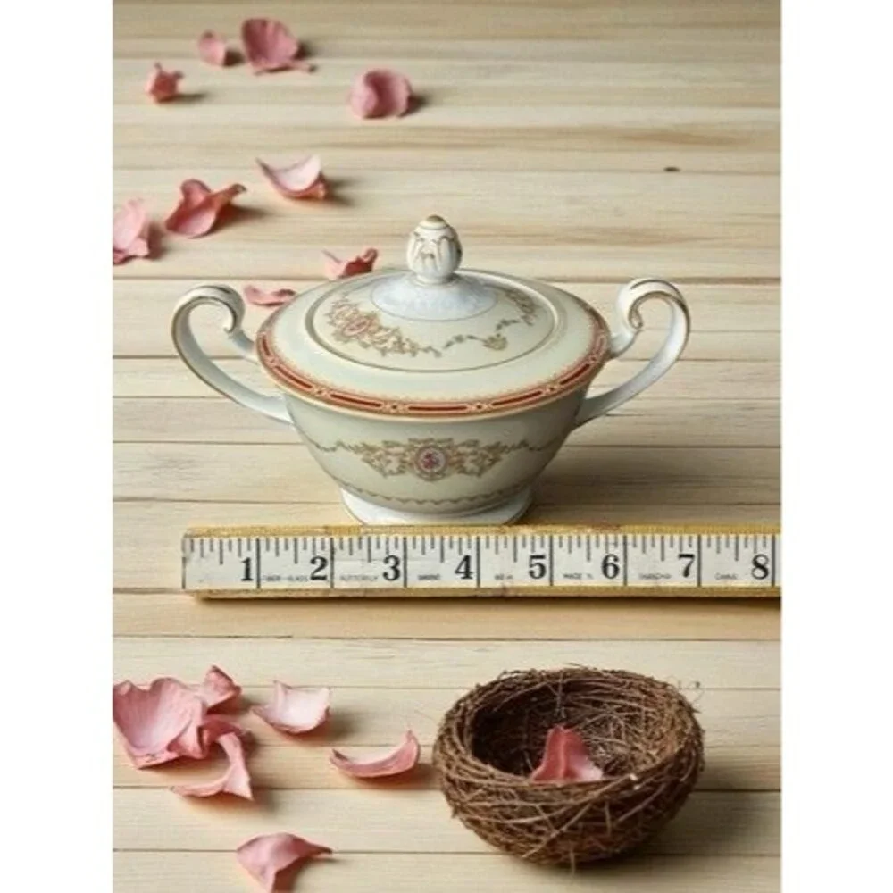 Noritake Nippon Toki Kaisha Sugar Bowl With‎ Lid & Handles 4